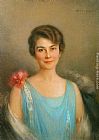 Famous Blue Paintings - A Portrait of a Lady in Blue